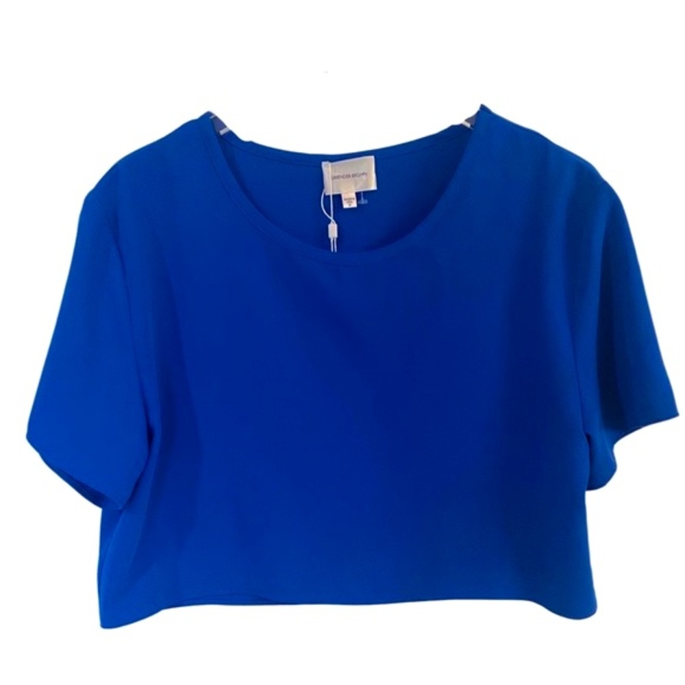 LAVENDER BROWN Royal Blue Crop Top NWT